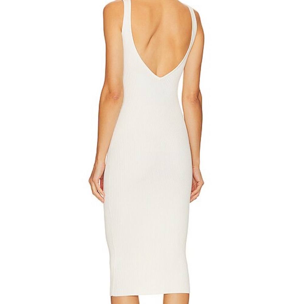 Re Ona Midi Knit Dress in White